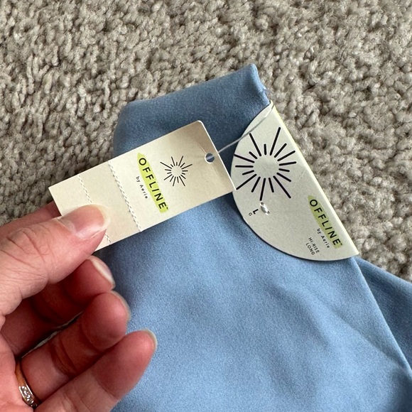 NWT OFFLINE By Aerie Real Me High Waisted Crossover Flare Legging Blue Large - Picture 7 of 15